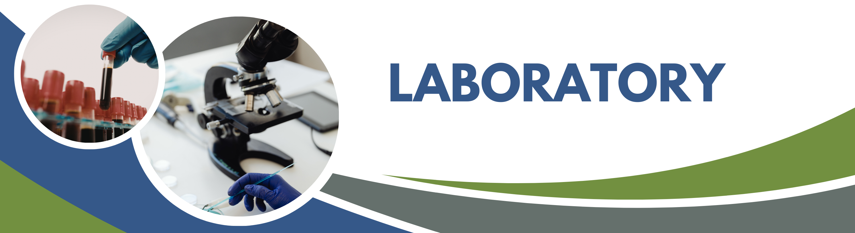 Photo of vials of blood and microscope "Laboratory"