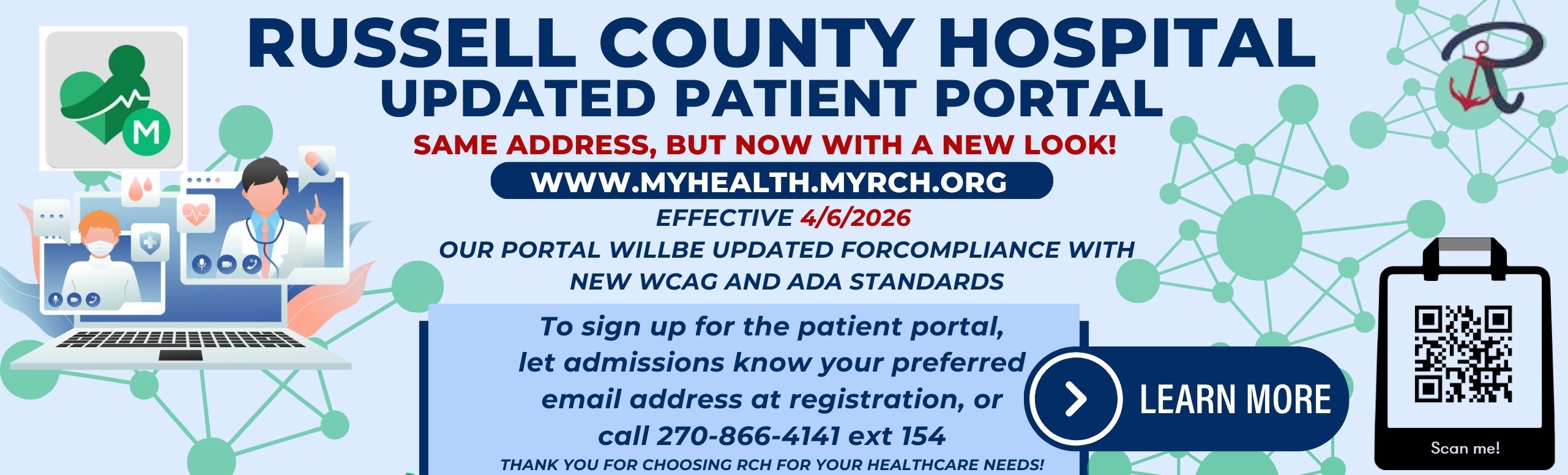 patient portal update qr code more info