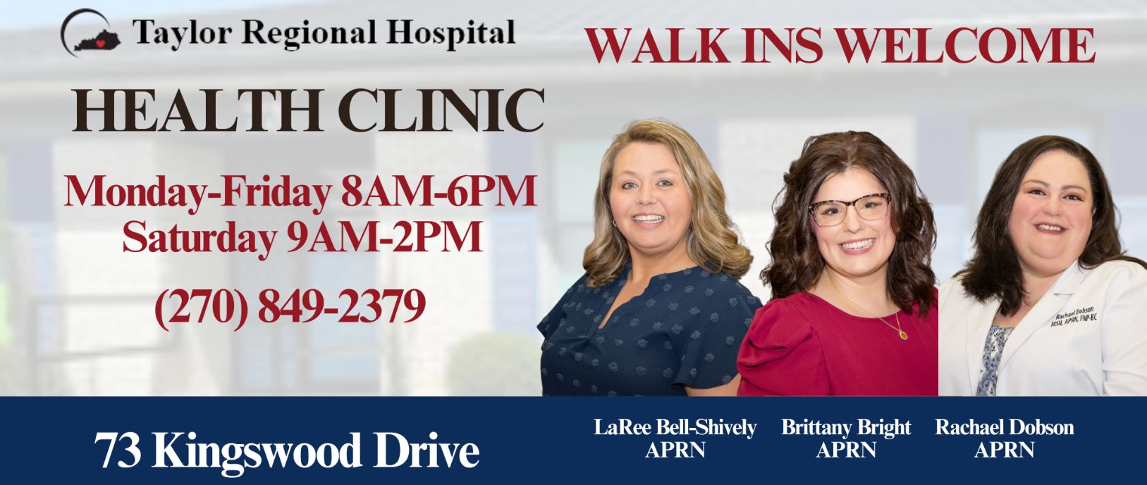 Health clinic walk Ins welcome