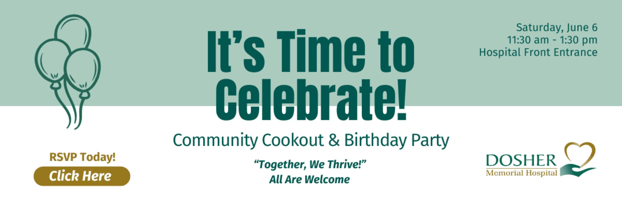 Join us for the 5th Annual Dosher Community Cookout!
Saturday June 6, 2026 from 11:30am – 1:30pm
Click on ad for more information!