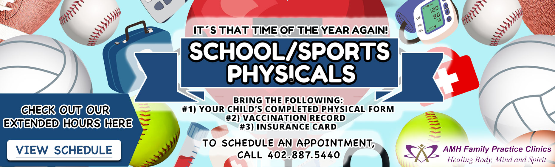 It's that time of the year again!

School/Sports Physicals

Check out our extended hours by clicking here