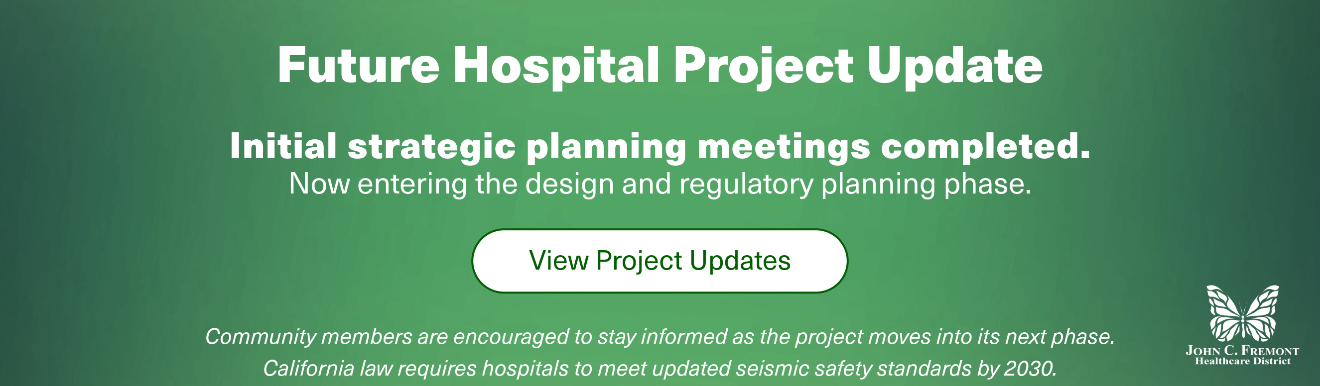 Future Hospital Project Update
Initial strategic planning meetings completed.
Now entering the design and regulatory planning phase.
Click to View Project Updates.