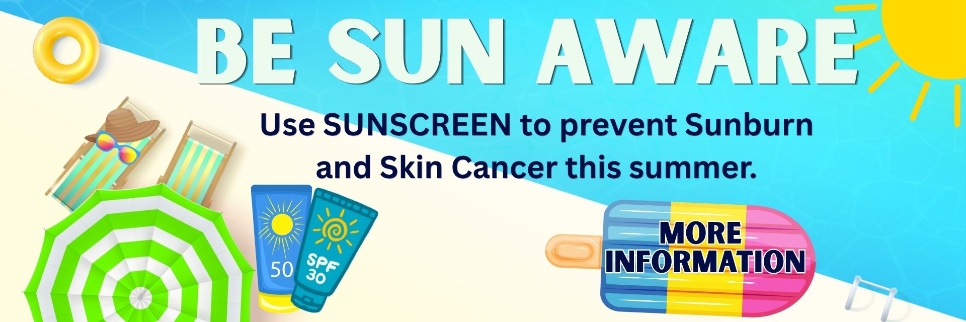 Be sun Aware and us sunscreen