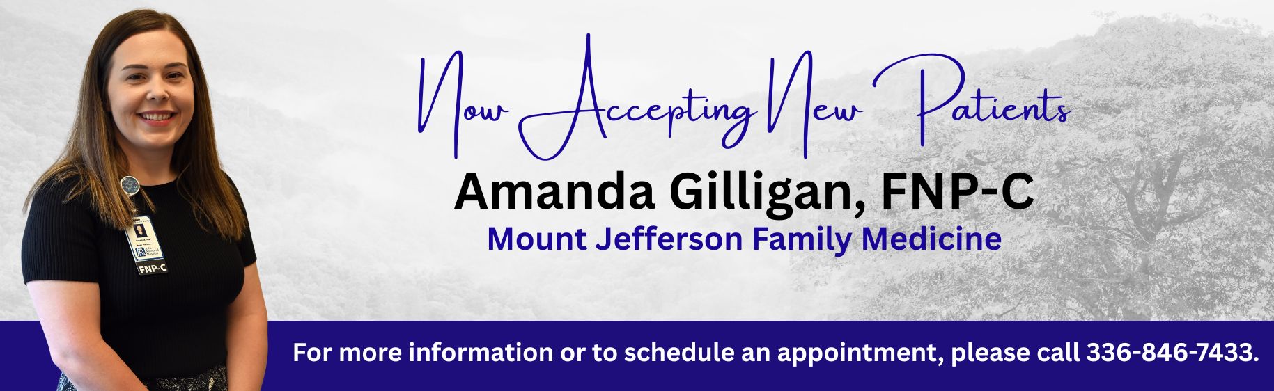 Mount JeffersonFamily Medicine Amamanda Gilligan now accepting pateints
