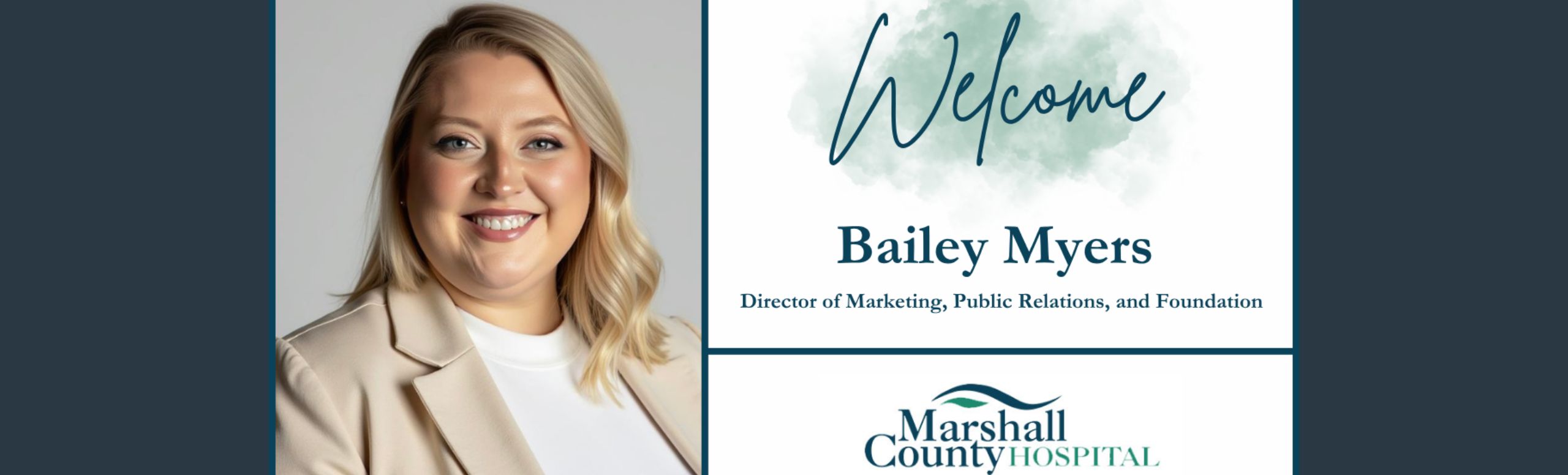 Welcome Bailey Myers  image of Bailey

Director of Marketing, Public Relations, and Foundation