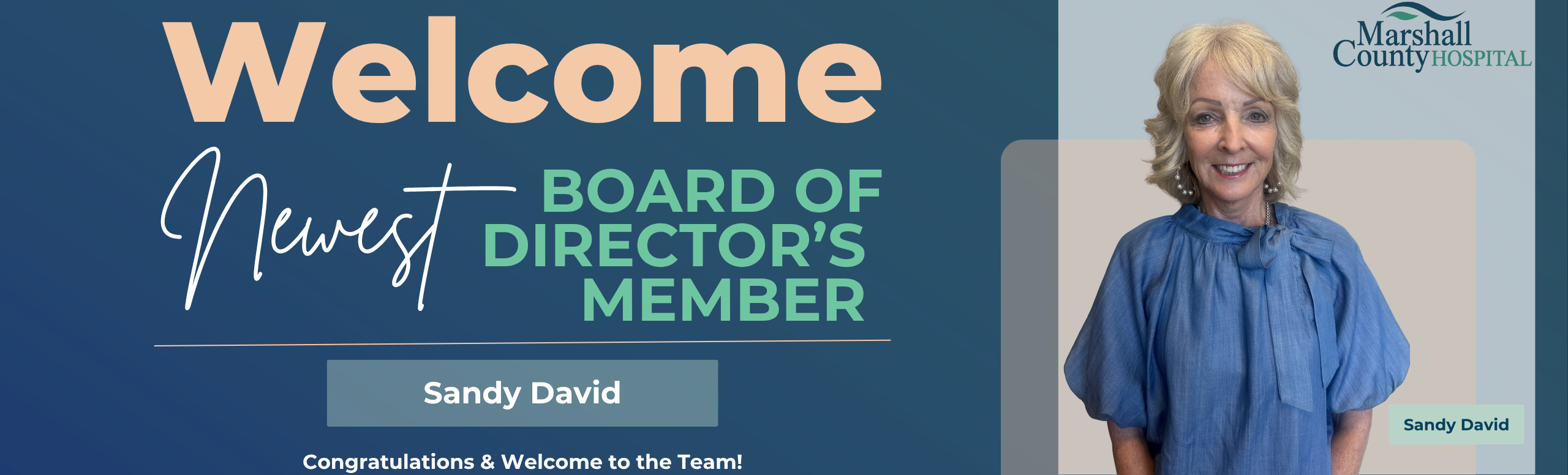 Sandy Davis Welcome to the board