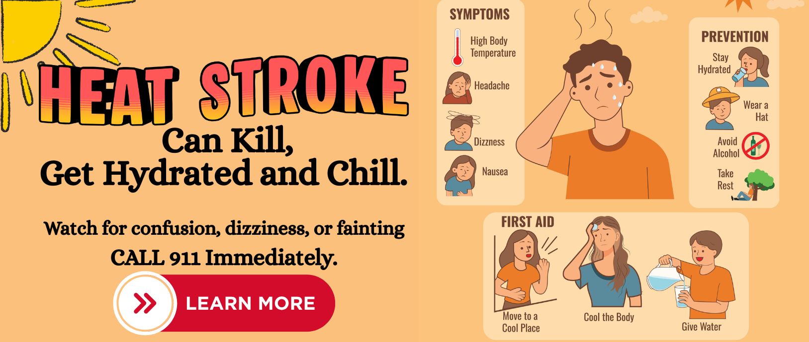 heat stroke learn more call 911 immediately