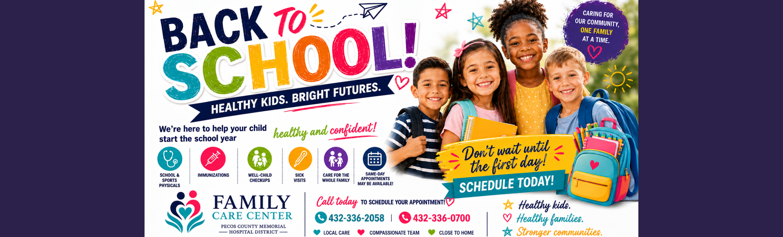 back to school ready with Pecos family care