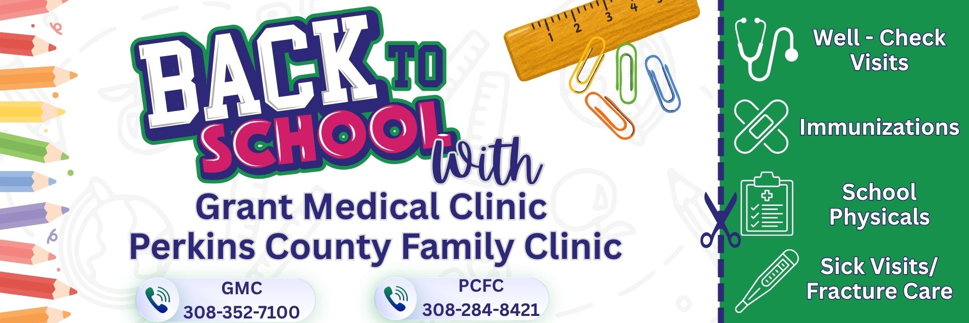 Back to school with Perkins County Family clinic and Grant Medical Clinic