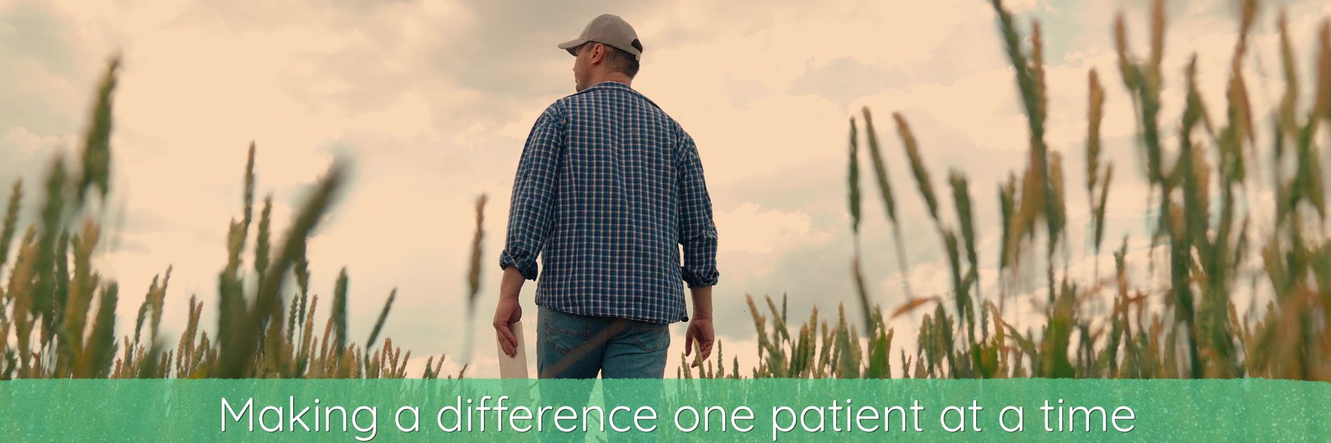 making a difference one patient at a time man walking in weeds