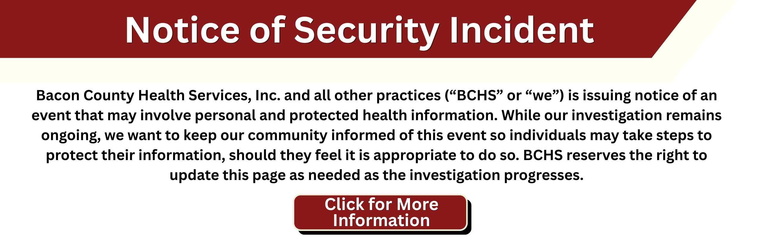 Notice of Security Incident