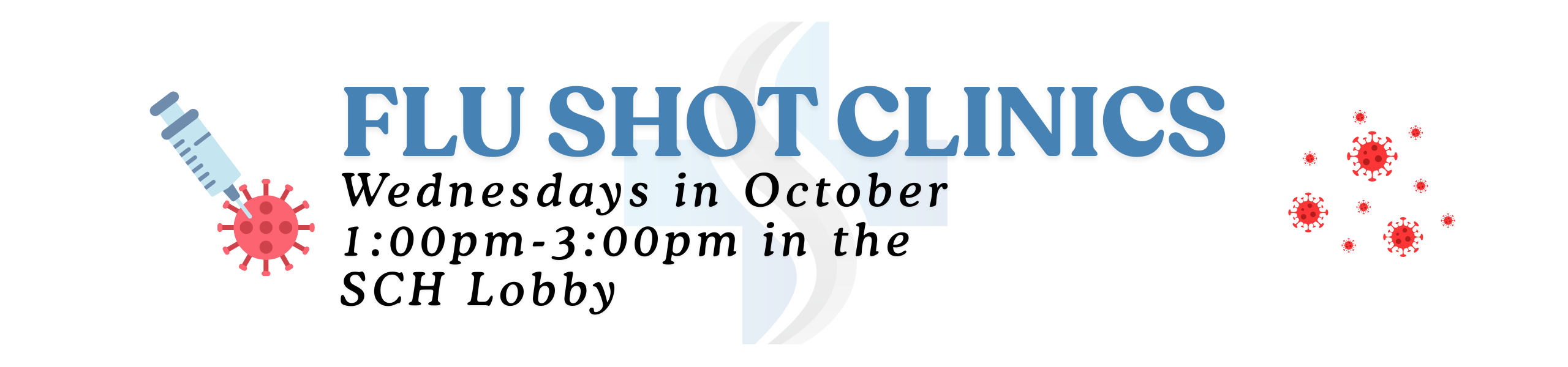 flu shot clinic ad for wednesdays in october