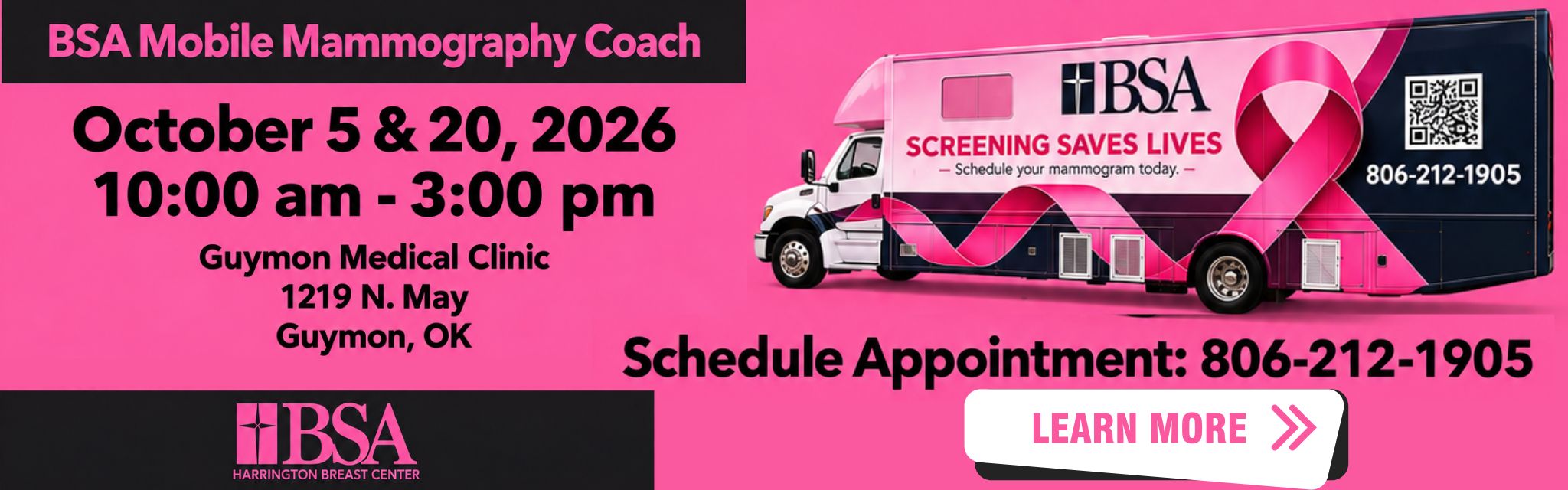 mobile mammogram october 5th & 20th learn more