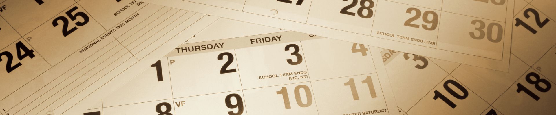multiple calendar pages